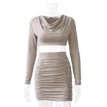 Manufacturers Selling Cross Border Autumn Style Ladies Two Piece Europe And  Hip Skirt Swing Get Long Sleeve Fold Pack