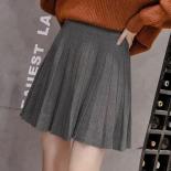 تنورة قصيرة محبوكة دافئة للنساء 2022 لخريف وشتاء المرأة عالية الخصر تنورة صغيرة على شكل حرف A تنورة نسائية أنيقة تنورة Allmatch 