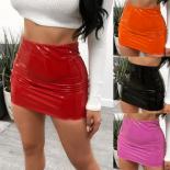 Faux Leather Skirt Miniskirt Clubwear  High Waist Mini Skirt  Leather  Skirts  