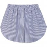 2 צבעים אלסטי רצועת כפתור מותן סינר חצאית מיני מזויפת להראות חצאית קצרה דקה מכפלת מזויפת