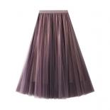 Blue Purple Maxi Long Tulle Skirt Spring Summer Pleated Skirt Women 2022 New Vintage High Waist Mesh A Line Skirts Lady