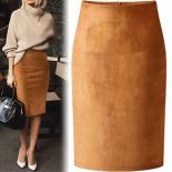 Fashion Summer  Multi Color Suede Midi Pencil Skirt Women 2022 Fashion  Elastic High Waist Work Office Lady Bodycon Skir