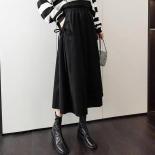 כיס קשת מידי ארוך חצאית קורדרוי נשים 2022 אביב סתיו אופנה חצאית קפלים מותן גבוה חצאית חאקי קו חצאית