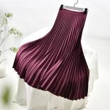 Women's Elegant Sector Pleated Twill Skirt With Chiffon Liner Female High Waist Side Zipper White Long Skirts 2022 Sprin