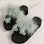2022 New Women's Flip Flops Thick Soled Women's Slippers Fashion Summer  Slippers Butterfly Beach Shoes Non Slip Sandals