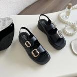 bkqu 2022 חדשות נשים סנדלי עור אמיתי נעלי אבזם אישה מסיבת אופנה יומית הנעלה נשית פלטפורמת נעלי נשים sh