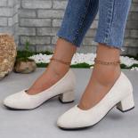 2023 Summer Comfortable Ladies Mid Heel Sandals Women Shoes Hollow Peep Toe Square Heel Sandals Woman Black Sandals Fema