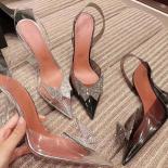 Bkqu 2022 Crystal Butterfly Transparent Women Pumps Jelly Office Lady Shoes Summer Slingbacks High Heels Wedding Bridal 