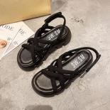 Bkqu 2022 Flat Summer Shoes Woman Female Breathable Allmatch Platform New Fashion Platform Sandals Shoes For Women  Wome