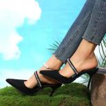 Black High Heeled Shoes Women 2023 Summer New Women's Sandals Fashion Shoes Rhinestone Pumps Ladies Party Modern Sandals