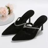 Black High Heeled Shoes Women 2023 Summer New Women's Sandals Fashion Shoes Rhinestone Pumps Ladies Party Modern Sandals
