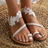 Women Sandals Summer New Lace Hollow Out Flower Flat Ladies Slippers Fashion Casual Comfy Outdoor Beach Female Footwear