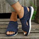 Women's Shoes 2023 New Open Toe Women's Sandals Summer Mixed Colors Breathable Mesh Shoes Ladies Flat Sandals Zapatos Mu