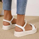 Shoes For Women 2023 New Ankle Strap Women's Sandals Summer Beading Beach Sandals Women Solid Leisure Time Platform Sand