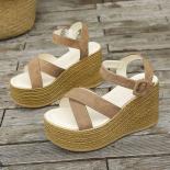 Fashion Wedge Sandals For Women Summer 2023 Casual Punk Peep Toe Women's Sandals Buckle Strap Heeled Women Chunk Shoes 3