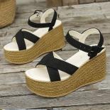 Fashion Wedge Sandals For Women Summer 2023 Casual Punk Peep Toe Women's Sandals Buckle Strap Heeled Women Chunk Shoes 3