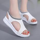 Women's Shoes 2023 Open Toe Women Sandals Summer Fish Mouth Mesh Surface Is Breathable Solid Color Shoes Ladies Flat San