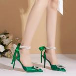 Shoes For Women Fashion Pointed Toe Women's Pumps Summer Rhinestones Beaded Shoes Female Shallow Mouth Stilettos Or Thin
