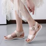 Bkqu 2022 New Women Sandals Comfy Roman Wedge Sandals Low Heels Beach Shoes Retro Women's Fashion Sandalia Women Sandals