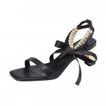  New Female Stiletto High Heels French High Heels Niche Design Sense Summer Sandals With A Word  Women's Sandals
