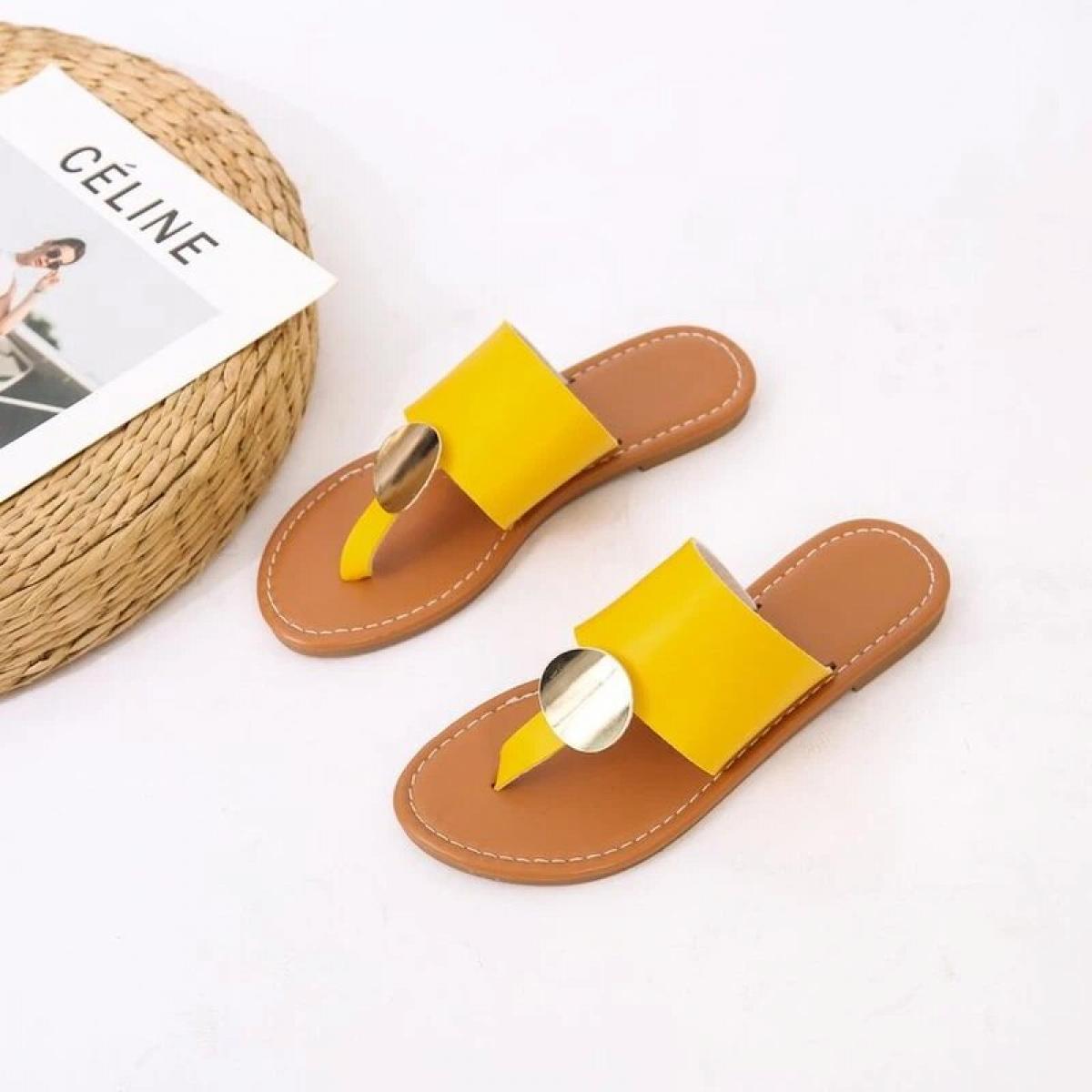 Bkqu Fashion Slippers 2022 Summer New Soft Soled Flat Shoes Comfortable All Match Non Slip One Pedal Large Size Beach Sa