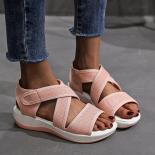 Shoes For Women 2023 Hot Sale Open Toe Women Sandals Summer Breathable Mesh Solid Color Beach Sandals Female Casual Flat
