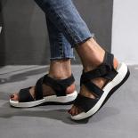 Shoes For Women 2023 Hot Sale Open Toe Women Sandals Summer Breathable Mesh Solid Color Beach Sandals Female Casual Flat