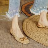 Women's Sandals 2023 Elegant Office Ladies Shoes And Sandals Women Casual Shoes Square Heel Sandals Slip On Woman Flats