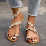 2023 Ladies Shoes Slip On Women's Sandals Summer Beach Sandals Women Solid Embroidered Soft Bottom Thong Sandal Zapatos 
