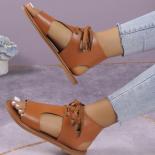 Women's Flat Sandals 2023 Summer New Lace Up Open Toe Casual Sandals For Women Outdoor Female Beach Shoes Plus Size Ladi