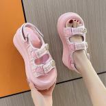Summer Women's Shoes 2023 Vintage Metal Button Women's Platform Sandals Outdoor Ladies Casual Sports Sandals Wedges Sand