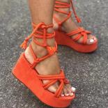 2023 Summer Platform Wedge Sandals Women Fashion Round Toe Women Sandals Plus Size Casual Shoes For Women Strappy Sandal