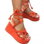 2023 Summer Platform Wedge Sandals Women Fashion Round Toe Women Sandals Plus Size Casual Shoes For Women Strappy Sandal