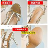 43 Size Women Shoes 2023 Summer High Quality Women's Sandals  Open Toe Women High Heel Sandals Premium Gold Party High H