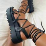 Fashion Woman Gladiator Sandals Ladies Wedge Shoes Female Lace Up Platform Shoes Women Cross Straps Boots Thick Bottom S