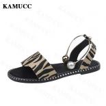 2023 New Women's Shoes Fashion Summer Women's Beaded Pearly Sandals Shoes Women Flats Sandals Casual Slingback Sandals S