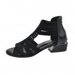 Women's Sandals 2023 Summer Plus Size Shoes Punk Open Toe Chunky Heel Women's Gladiator Sandals Retro Low Heel Ladies Sa