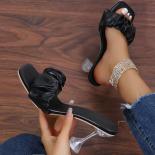 2023 New Spring And Autumn Women's Sandals With One Line Buckles, Thin Heels, High Heels, Solid Color Women's Shoes, Hig