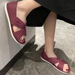 Summer New Flat Slip On Sandals For Women 2023 Fashion Outdoot Women's Beach Shoes Open Toe Breathable Mary Janes Shoes