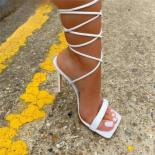 Shoes For Women 2023 Summer Fashion Women's High Heels Crystal Sandals Ladies Wedding Shoes   Ankle Strap Sandals Female