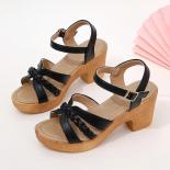 Heel Shoes For Women 2023 Summer Fashion Ankle Strap Women's Chunky Heel Sandals Vintage Dress Open Toe Ladies Platform 
