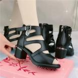 Women's Block Heel Shoes 2023 Summer Vintage Peep Toe Ankle Strap Women's Sandals New Office Woman Platform Casual Sanda