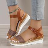 Women's Wedge Sandals 2023 Summer Plus Size Shoes Vintage Ankle Strap Women's Sandals Open Toe Paltform Laides Casual Sa