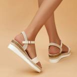 Shoes For Women 2023 Hot Sale Buckle Strap Women's Sandals Summer Dress Sandals Women Solid Weave Wedges Peep Toe Shoes 