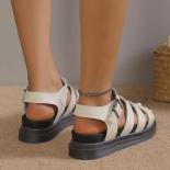 2023 Fashion Women's Shoes Roman Women's Sandals High Quality Casual Sandals Women Narrow Band Buckle Strap Platform Sho