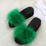 2023 Summer New Women's Sandals Slippers Handmade Feather Women's Shoes Fashion Wedge Beach Shoes Platform Womens Shoes