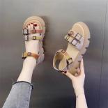 Summer Shoes For Women 2023 New Retor Open Toe Women's Platform Sandals Punk Metal Buckle Ankle Strap Ladies Casual Sand