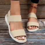 Shoes For Women 2023 Hot Sale Women's Sandals Elastic Band Outdoor Light Casual Sandals Women Solid Shoes Ladies Wedges 