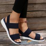 Shoes For Women 2023 Hot Sale Women's Sandals Elastic Band Outdoor Light Casual Sandals Women Solid Shoes Ladies Wedges 