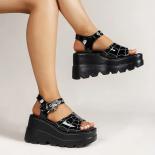 Shoes For Women 2023 High Quality Buckle Women's Sandals Summer Platform Metal Decoration Casual Wedge Sandals Women Zap
